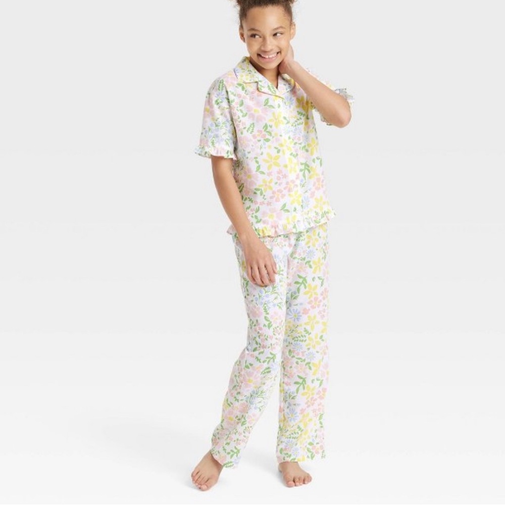 Kids flower print pjs sold at target.